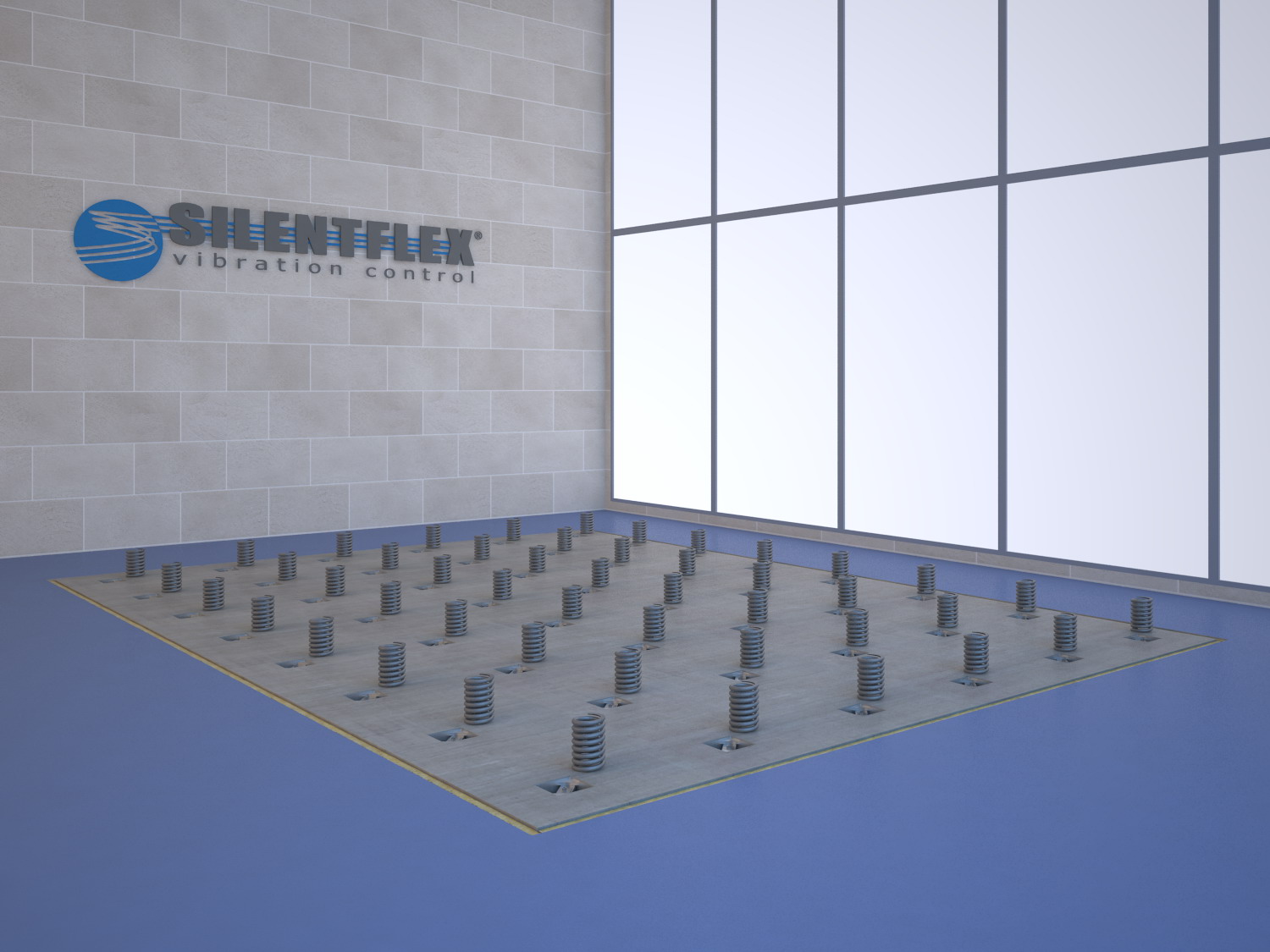 anti vibration floating slab step 7